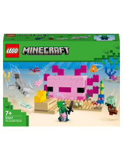 LEGO 21247 Minecraft The Axolotl House Set, Buildable Underwater Base with Diver Explorer, Zombie plus Dolphin and Puffer Fish Figures