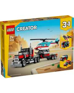 LEGO 31146 Creator 3in1 Flatbed Truck with Helicopter Toy Set
