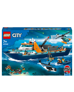 LEGO 60368 City Arctic Explorer Ship with Helicopter Toy and Crane