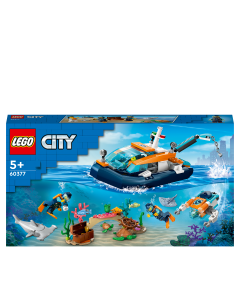 LEGO 60377 City Explorer Diving Boat Set with Submarine Toy