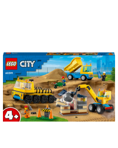 LEGO 60391 City Construction Trucks and Wrecking Ball Crane Toys