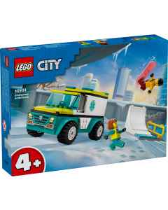 LEGO 60403 City Emergency Ambulance and Snowboarder Toys
