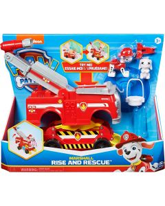 PAW Patrol, Marshall Rise and Rescue Transforming Toy Car with Action Figures and Accessories