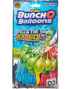 Zuru Bunch O Balloons (Colour May Vary, 3 Bunches, 100 Self-tying, Rapid-Fill Water Balloons), 1 Pack
