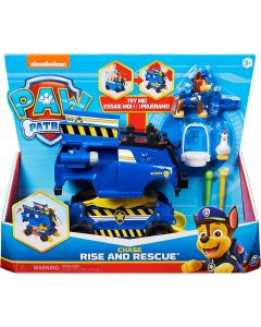 Spinmaster 6063637 PAW Patrol, Chase Rise and Rescue Transforming Toy Car with Action Figures and Accessories