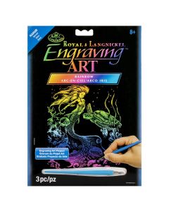 Royal & Langnickel Rain12 Rainbow Foil Mermaid A4 Engraving Art